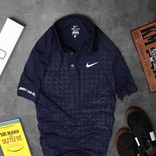 Quần áo thể thao- áo thun poly Nike dập vân
