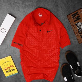 Quần áo thể thao- áo thun poly Nike dập vân