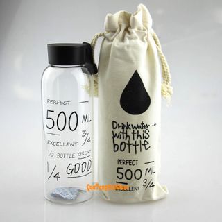 Bình Nước Thuỷ Tinh Có Quai 500ml Q012 In Logo Công Ty