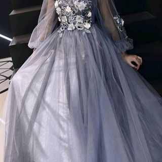 ĐẦM XOÈ TAY PHỒNG ĐÍNH HOA 3D