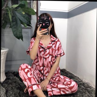 Bộ satin qc tay ngắn quần dài