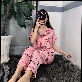 Bộ satin tay ngắn quần dài