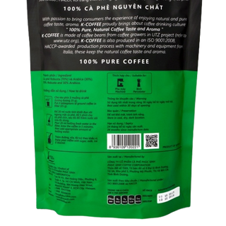 CÀ PHÊ KẾT HỢP ARABICA ROBUSTA RANG XAY NGUYÊN CHẤT K MORNING 227G