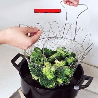Rổ chiên khoai inox - Rổ chiên inox đa năng siêu tiện dụng