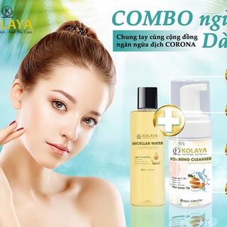 Combo tẩy trang và sữa rửa mặt bung bọt KOLAYA