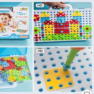 BỘ LẮP GHÉP ỐC VÍT BUILDING BLOCK KÈM MÁY KHOAN VÍT giá sỉ