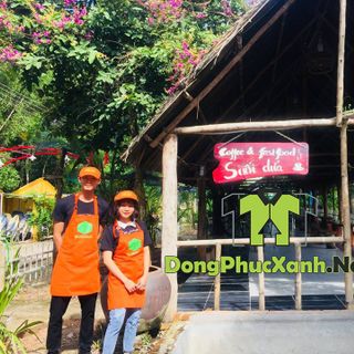 Tạp dề màu cam Tạp dề yếm cho nữ nam Tạp dề đồng phục