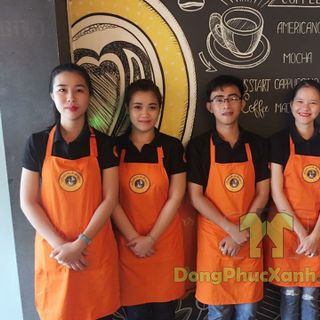 Tạp dề màu cam Tạp dề yếm cho nữ nam Tạp dề đồng phục