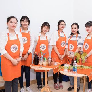 Tạp dề màu cam Tạp dề yếm cho nữ nam Tạp dề đồng phục
