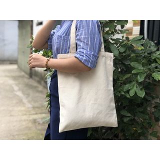 Túi Canvas trắng trơn không khoá