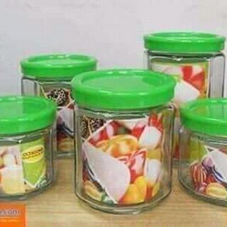 Bộ hũ gia vị thủy tinh 5 món