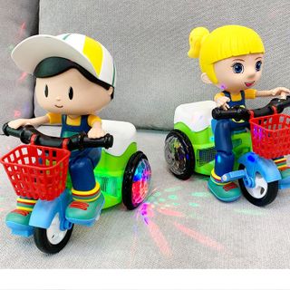 Đồ Chơi Em Bé Đi Xe Đạp Xoay 360 Độ Có Đèn Và Nhạc
