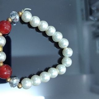 Chuỗi đeo tay phong cách thời trang mix đá đỏ