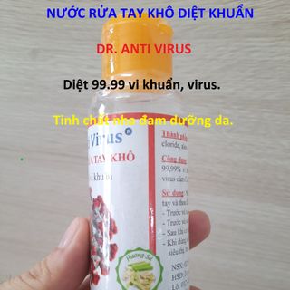 Nước rửa tay khô DrANTI VIRUS 100ml diệt 9999 vi khuẩn phòng bệnh Hương Sả tươi mát giá sỉ