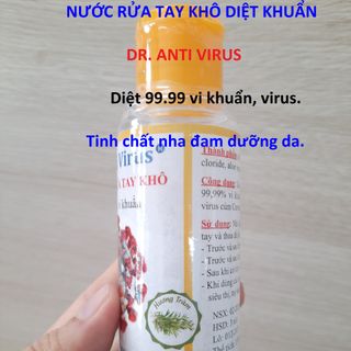 Nước rửa tay khô DrANTI VIRUS 100ml diệt 9999 vi khuẩn phòng bệnh Hương Dầu Tràm giá sỉ