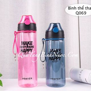 Bình Nước Thể Thao Có Ống Hút 520ml Q069