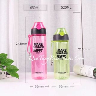 Bình Nước Thể Thao Có Ống Hút 520ml Q069