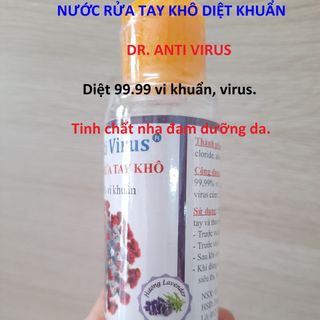 Nước rửa tay khô DrANTI VIRUS 100ml diệt 9999 vi khuẩn phòng bệnh Hương Lavender giá sỉ