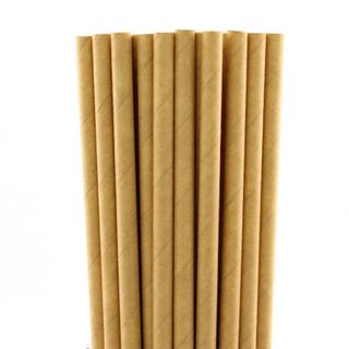 200 ống hút giấy màu nâu kích thước 197x6mm thân thiện môi trường-Dùng cho mọi loại nước ngọt cà phê