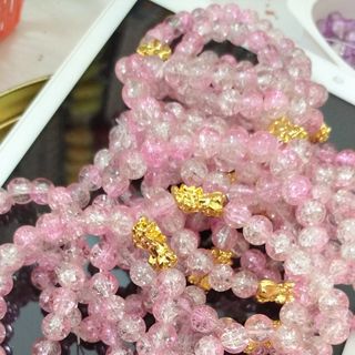 Vòng đá tuyết hồng mix tỳ hưu