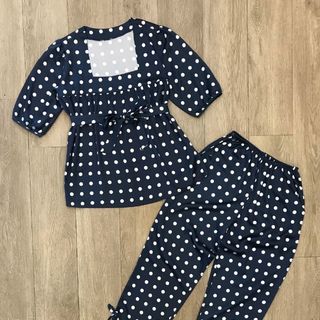 Đồ ngủ Đồ Bộ mặc nhà Pijama tay lỡ Chấm bi kèm dây thắt lưng chất lụa in nhiệt siêu mịn giá sỉ