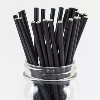 200 ống hút giấy màu đen kích thước 197x6mm thân thiện môi trường-Dùng cho mọi loại nước ngọt cà phê