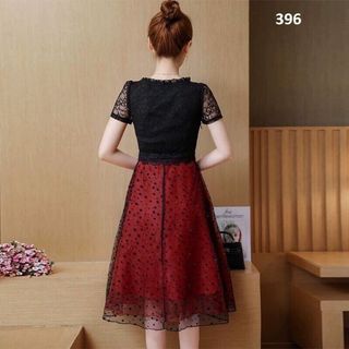 Đầm xòe dự tiệc phối lưới siêu xinh DX020