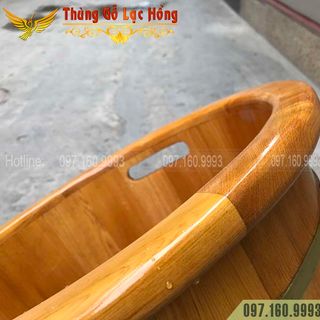 Chậu Ngâm Chân Gỗ Pơ Mu Bo Viền Có Hạt Massage