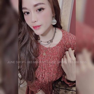 váy đầm hoa nhí chất mago lụa mềm mai bo thun