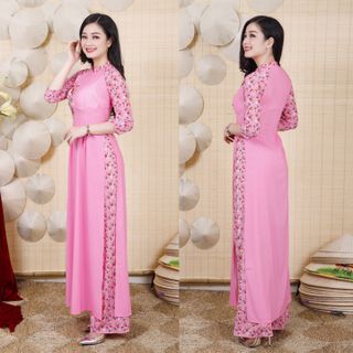 Áo dài tay lỡ họa tiết hoa nhí AD3