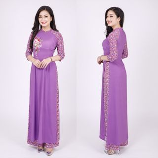 Áo dài tay lỡ họa tiết hoa nhí AD3
