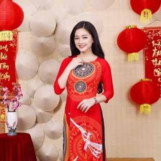 Áo dài cách tân cổ tròn AD4