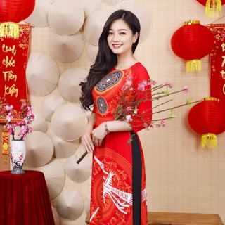 Áo dài cách tân cổ tròn AD4