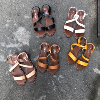 Sandal ngang chéo không móc khóa phối thun - SX-25011 giá sỉ