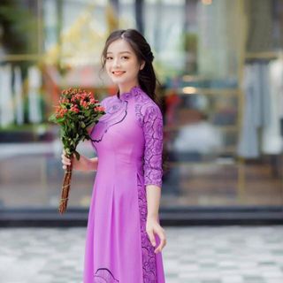 Áo dài cách tân họa tiết hoa hồng AD2