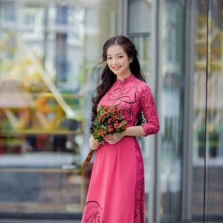 Áo dài cách tân họa tiết hoa hồng AD2