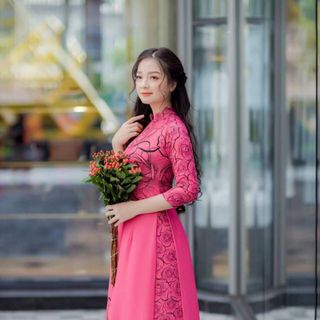 Áo dài cách tân họa tiết hoa hồng AD2