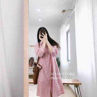 Váy hồng sơ mi