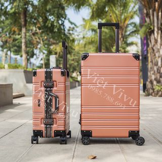 Vali Kéo Du Lịch PC028 20 inch - 7kg Hạng Thương Gia Màu Hồng Gold
