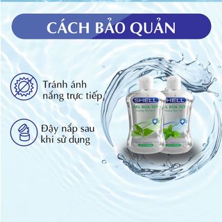 Gel Rửa Tay Khô Shell - Hương Bạc Hà - Chống Vi Khuẩn Diệt Trùng Không Hại Da Tay - 90ml/Cha