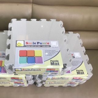 Thảm xốp pastel trắng xám không mùi tiêu chuẩn Nhật