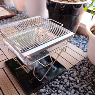 Bếp nướng than hoa Inox cao cấp - bếp dã ngoại xếp gọn