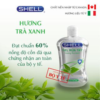Gel Rửa Tay Khô Shell - Hương Trà Xanh - Chống Vi Khuẩn Diệt Trùng Không Hại Da Tay - 90ml/Chai