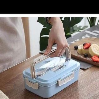 HỘP CƠM LÚA MẠCH 3 NGĂN KÈM ĐŨA THÌA INOX