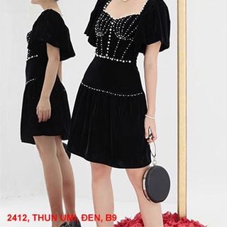 ĐẦM ÔM SÁT NÁCH CỔ TIM XẾP LY 2 BÊN CÁ TÍNH MS 2412
