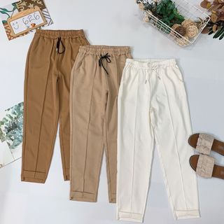 Quần baggy lệch 9 tấc lưng thun co giãn