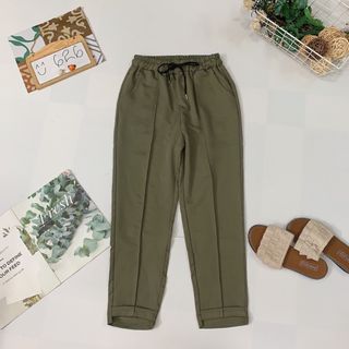 Quần baggy lệch 9 tấc lưng thun co giãn
