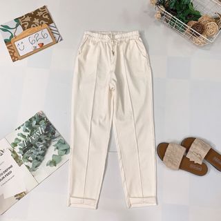 Quần baggy lệch 9 tấc lưng thun co giãn