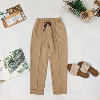 Quần baggy lệch 9 tấc lưng thun co giãn