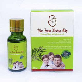 Tinh dầu tràm nguyên chất HOÀNG MÂY chai tròn 20ml cho bé phụ nữ sau sinh và người lớn tuổi